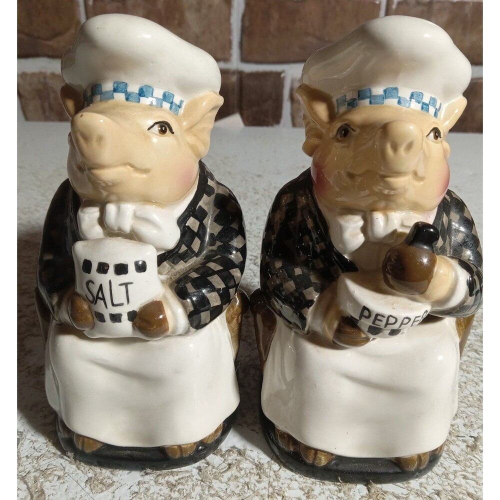 Vintage JAM BON Department 56 Pig Salt&Pepper Shakers